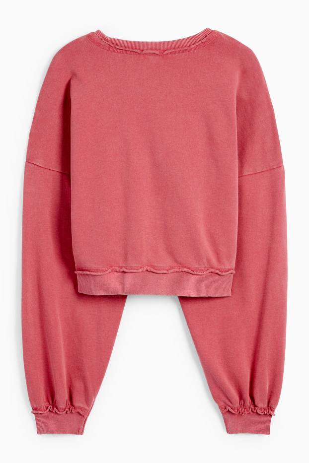 Femmes - Sweat court - rose foncé