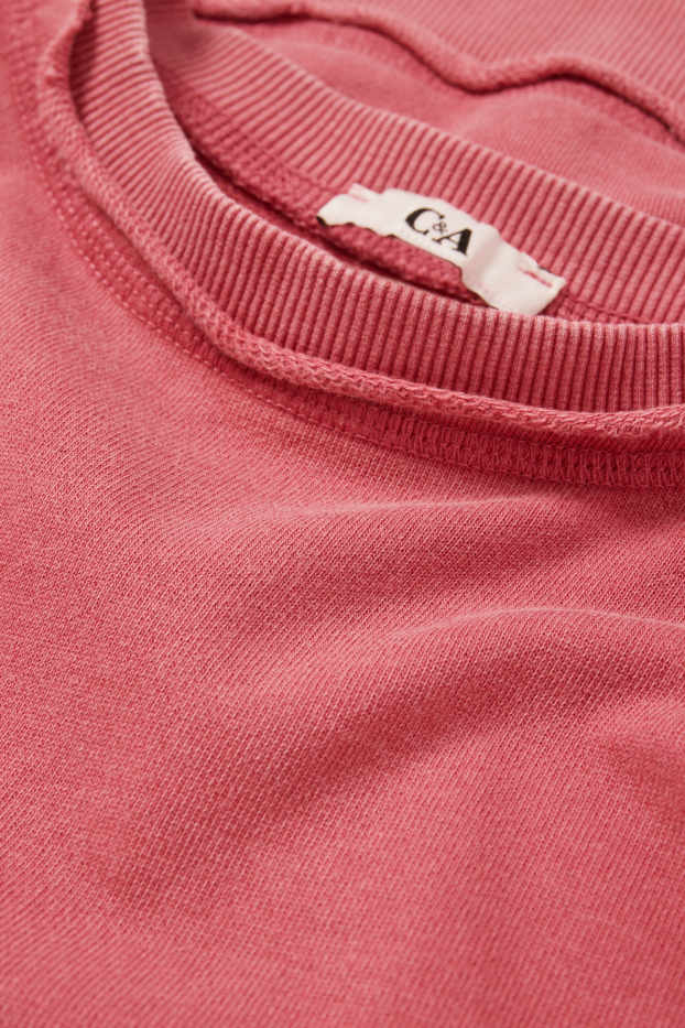 Femmes - Sweat court - rose foncé