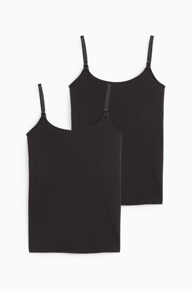 Dames - Set van 2 - voedingstop - zwart