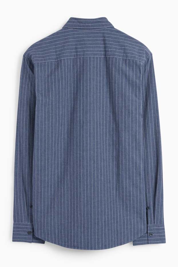 Hommes - Chemise - regular fit - col kent - fines rayures - bleu foncé