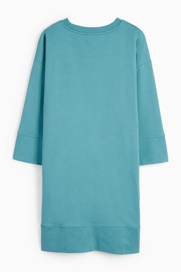 Women - Sweatshirt dress - turquoise