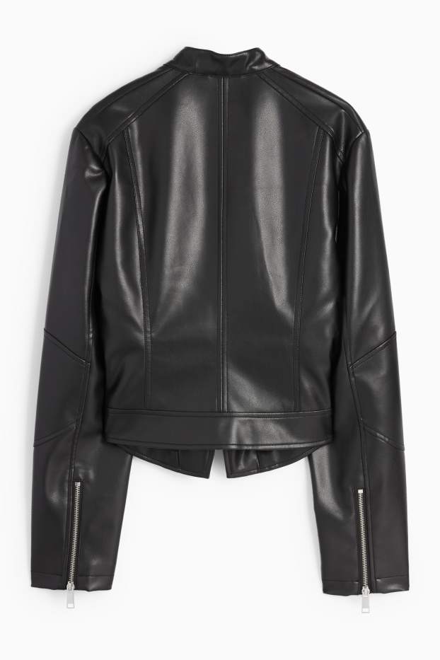 Dona - Caçadora biker - pell sintètica - negre