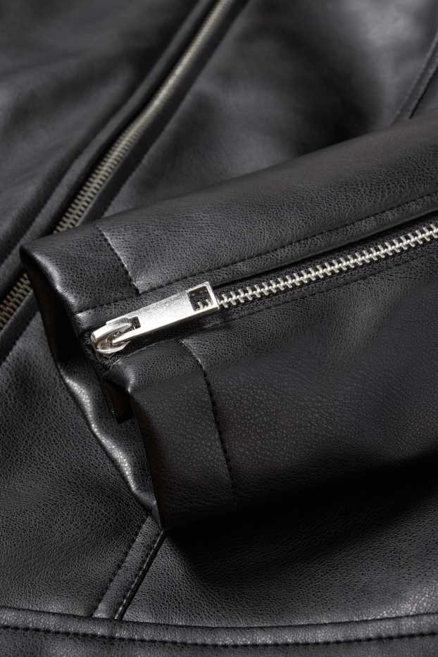 Dona - Caçadora biker - pell sintètica - negre