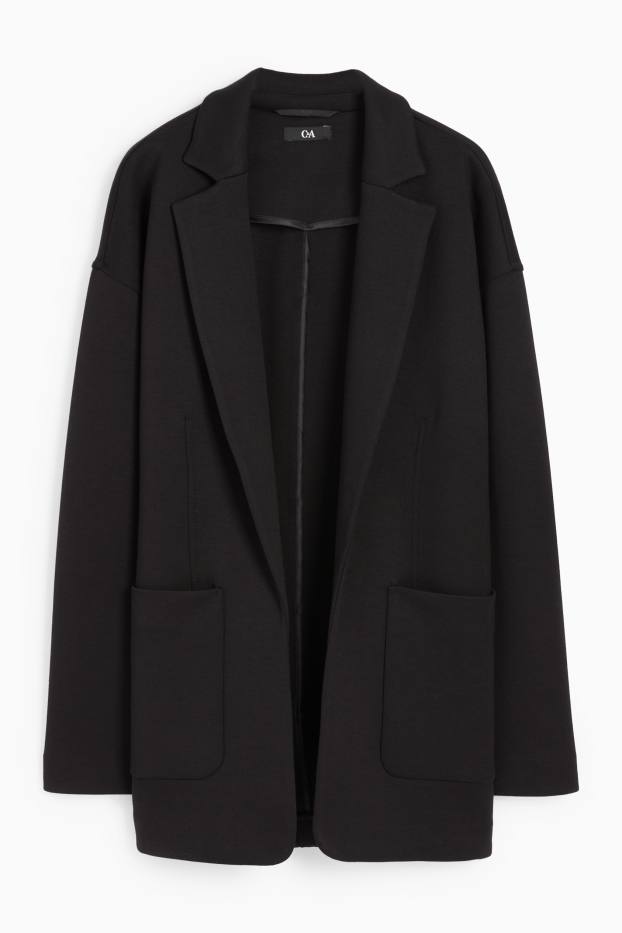 Damen - Oversized-Longblazer - schwarz