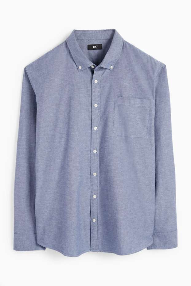 Home - Camisa - regular fit - button-down - blau fosc