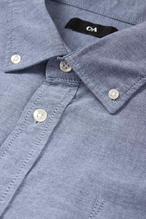 Home - Camisa - regular fit - button-down - blau fosc