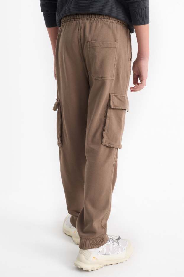 Kinder Buben - Cargo-Jogginghose - braun