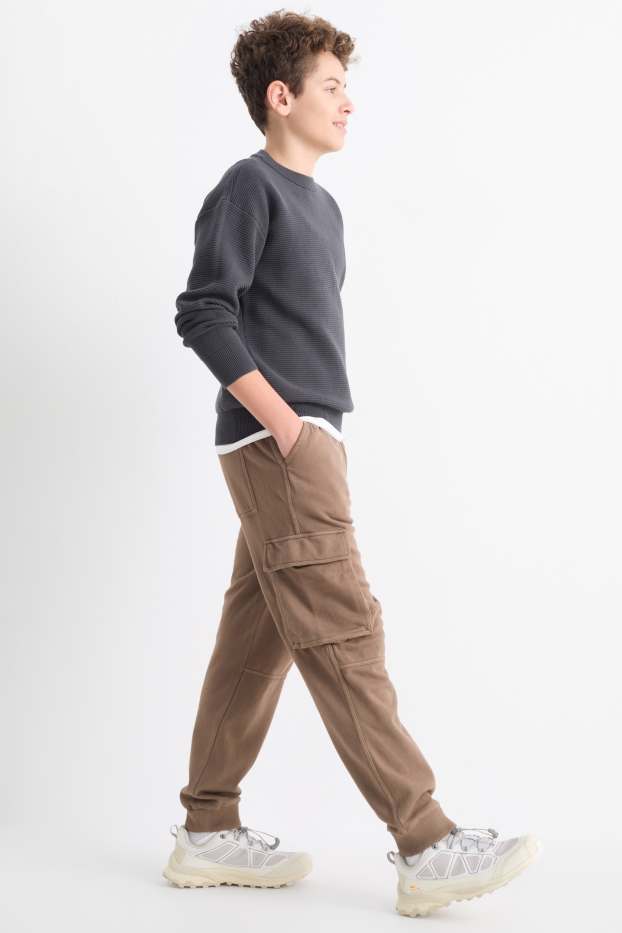 Kinder Buben - Cargo-Jogginghose - braun