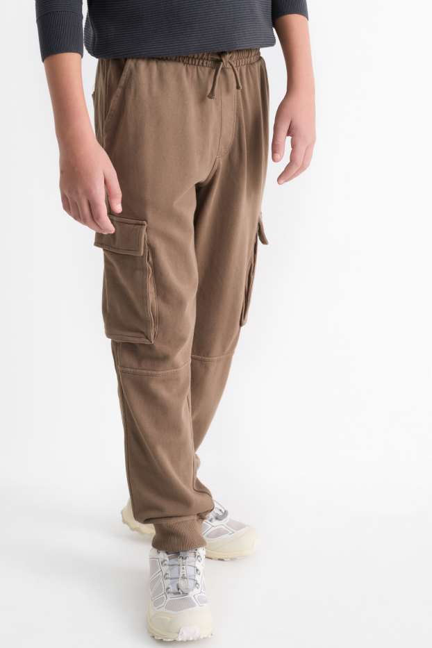 Kinder Buben - Cargo-Jogginghose - braun