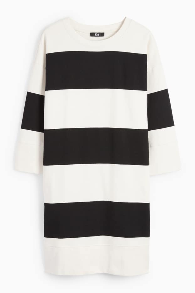 Women - Sweatshirt dress - striped - cremewhite