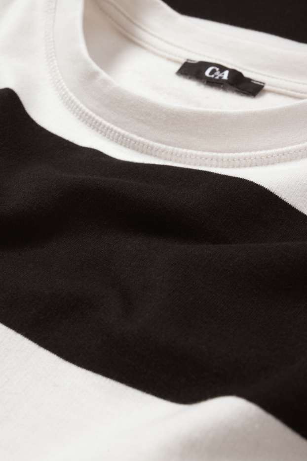 Women - Sweatshirt dress - striped - cremewhite