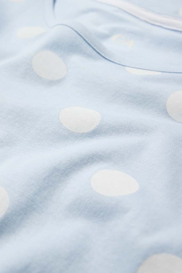 Femmes - Chemise de nuit - à pois - bleu clair