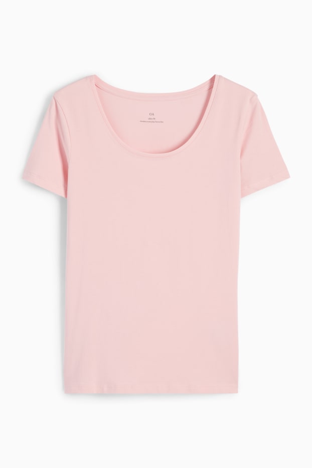 Dámské - Tričko - slim fit - růžová