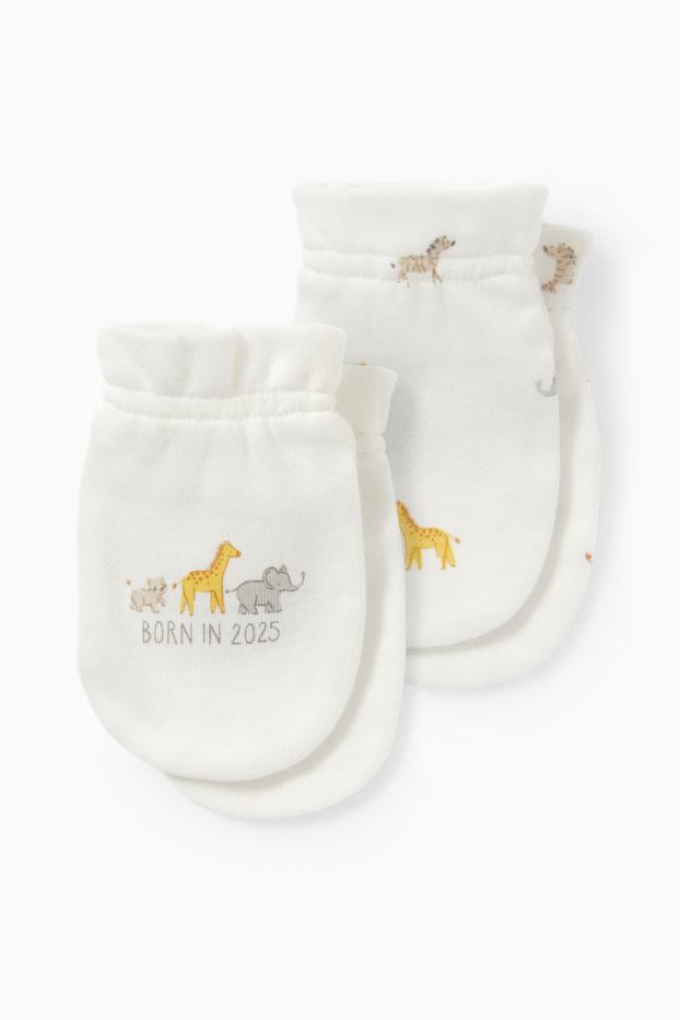 Unisex - Multipack 2 perechi - animale sălbatice - mănuși antizgâriere - alb