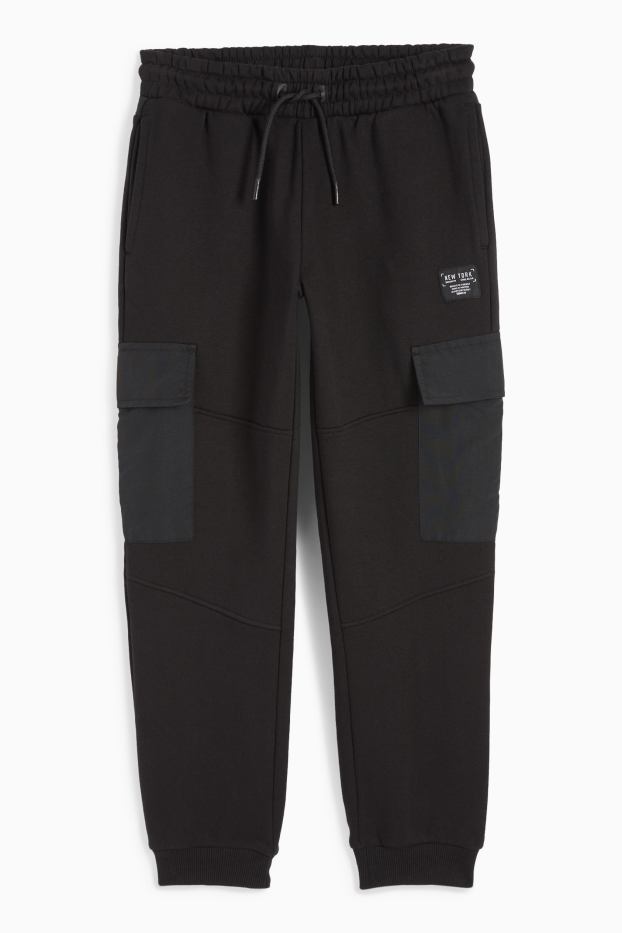 Kinder Jungen - Cargo-Jogginghose - schwarz