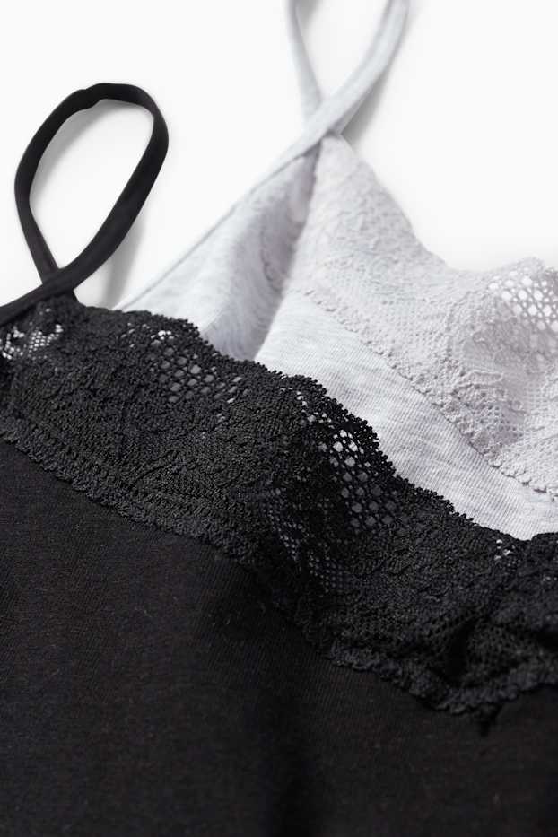 Donna - Confezione da 2 - canotta - grigio / nero