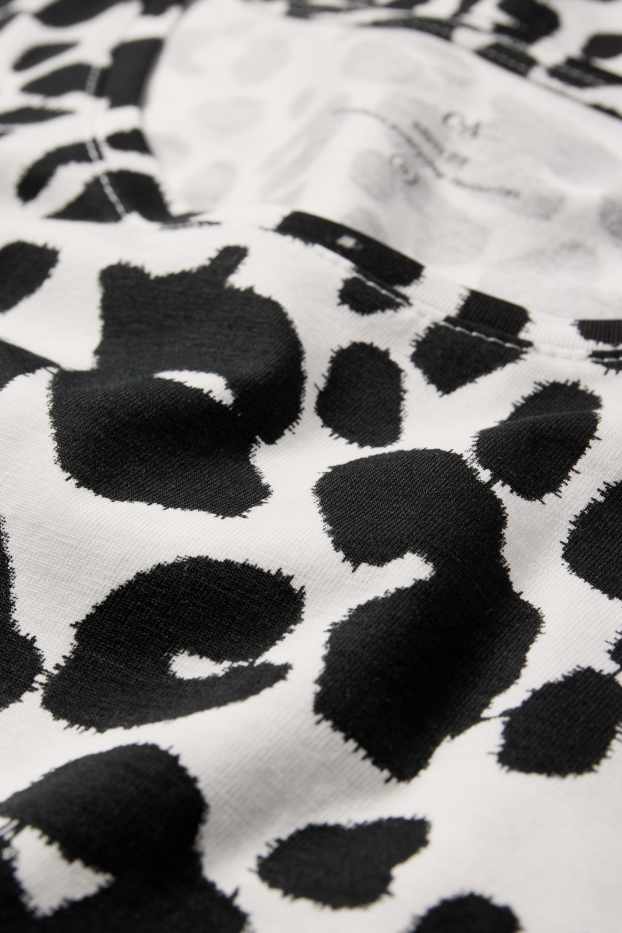 Femmes - T-shirt - imprimé léopard - blanc / noir