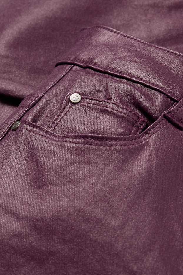 Femmes - Pantalon - high waist - skinny fit - brillant - violet