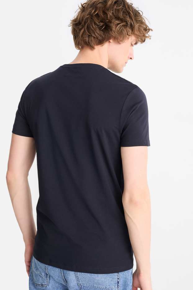 Men - T-shirt - slim fit - Flex - dark blue