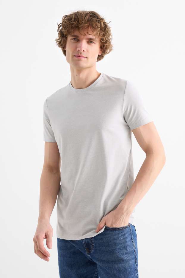 Uomo - T-shirt - slim fit - Flex - grigio