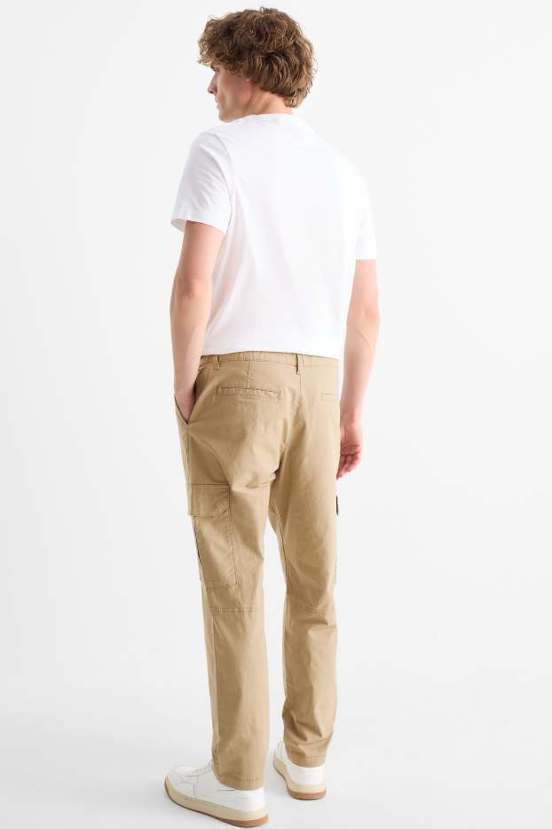 Hommes - Pantalon cargo - texturé - marron clair