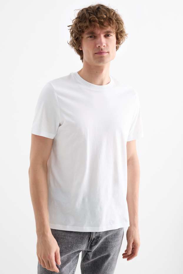 Men - Multipack of 5 - T-shirt - regular fit - white