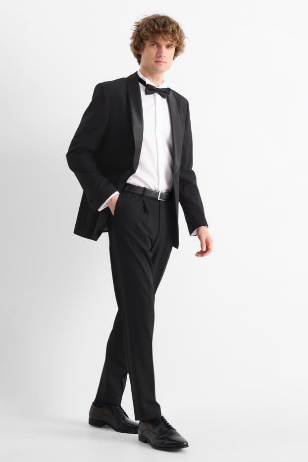 Hommes - Pantalon de smoking - regular fit - Flex - LYCRA® - noir