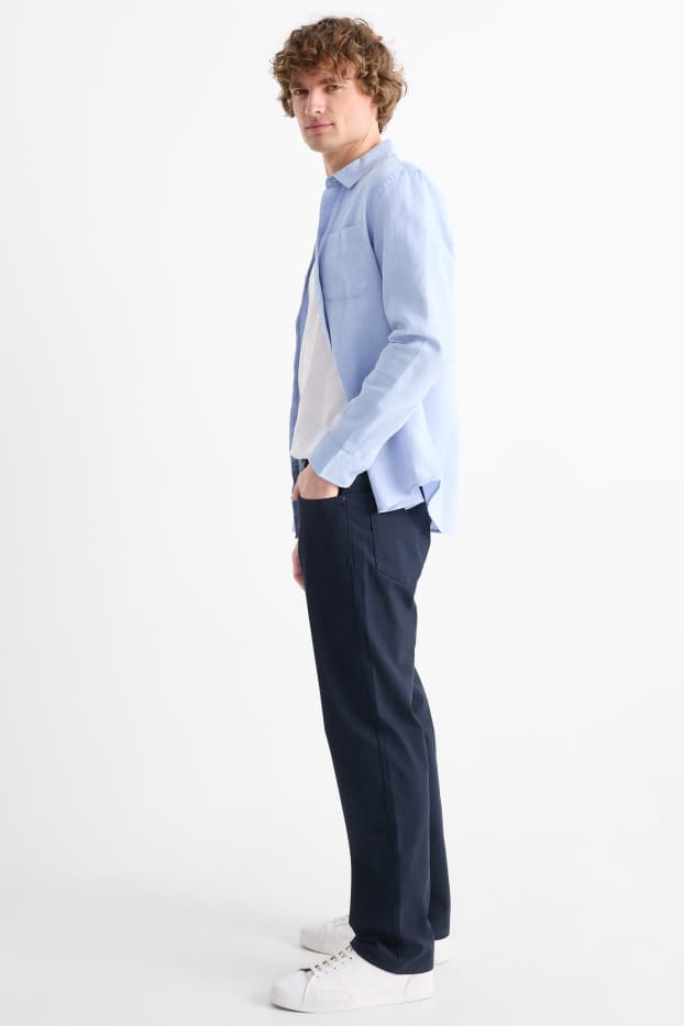 Hommes - Pantalon - regular fit - bleu foncé