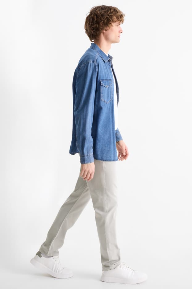 Men - Trousers - slim fit - Flex - LYCRA® - gray