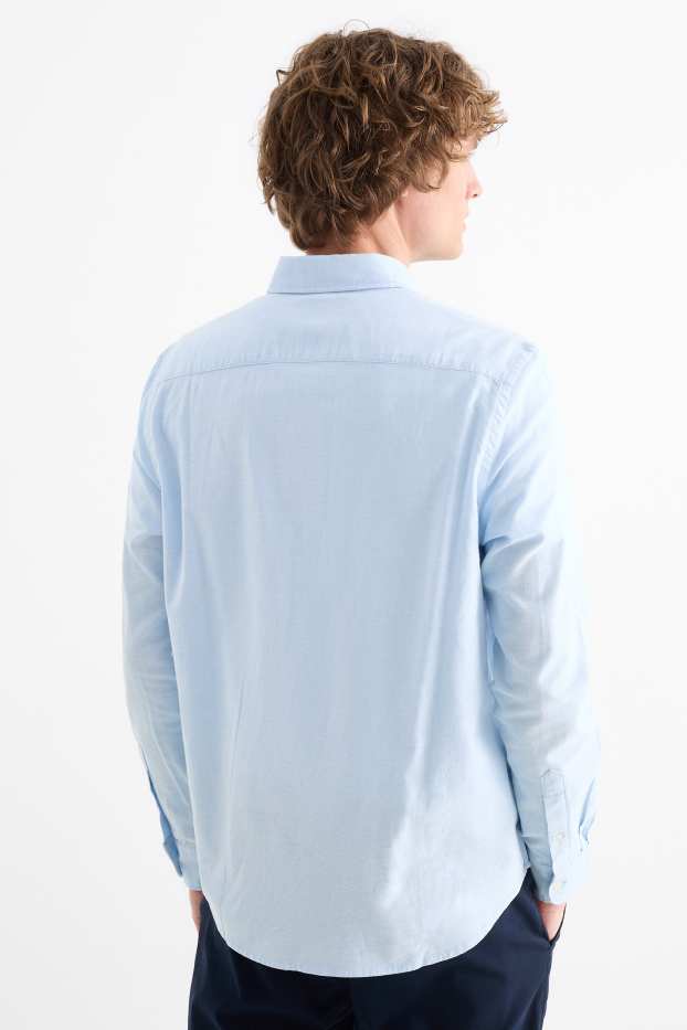 Men - Shirt - regular fit - button-down collar - light blue