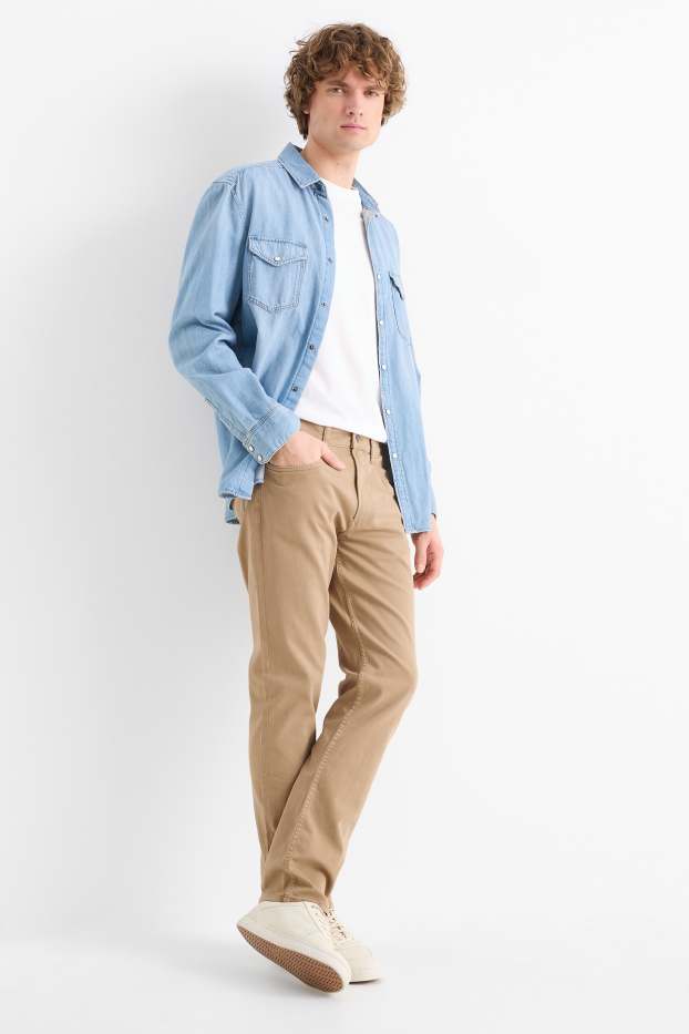 Herren - Hose - Slim Fit - Flex - LYCRA® - taupe
