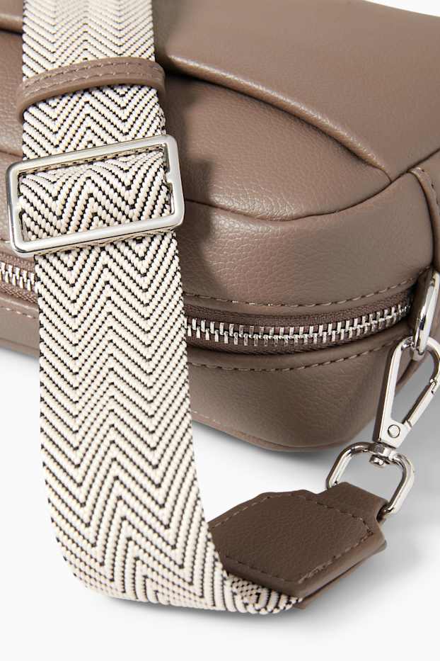 Donna - Borsa a tracolla con spallaccio staccabile - similpelle - beige