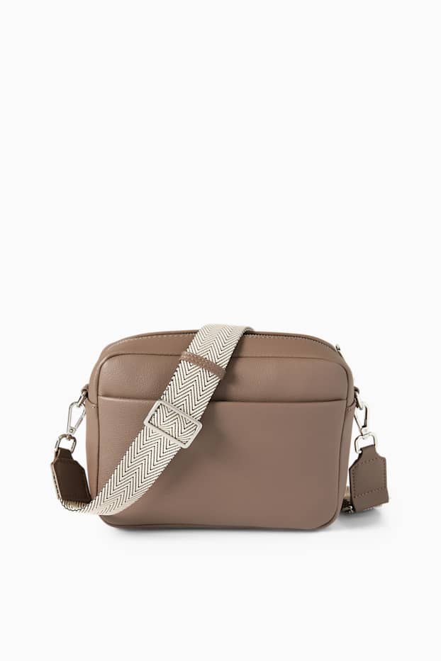 Donna - Borsa a tracolla con spallaccio staccabile - similpelle - beige