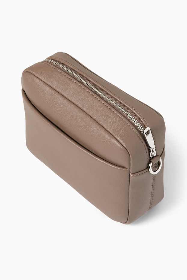 Donna - Borsa a tracolla con spallaccio staccabile - similpelle - beige