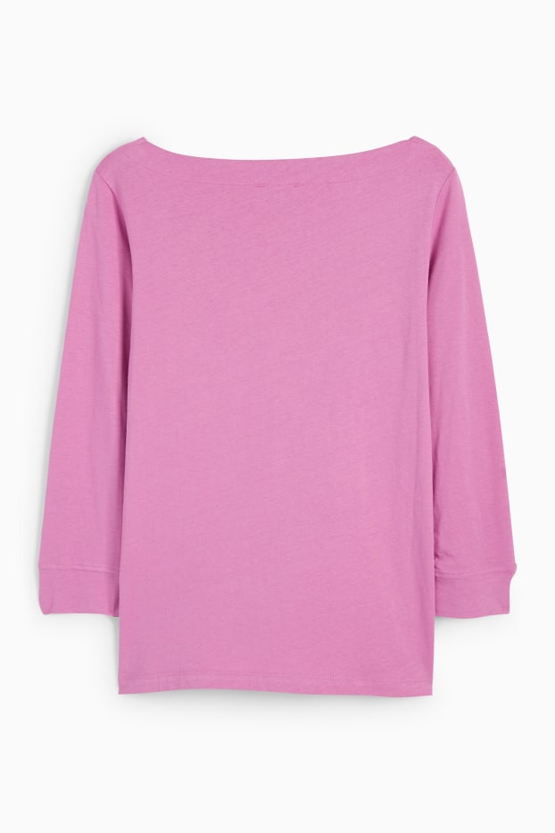 Damen - Basic-Langarmshirt - rosa