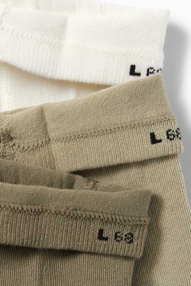 Unisex - Multipack of 3 - baby tights - ribbed - green