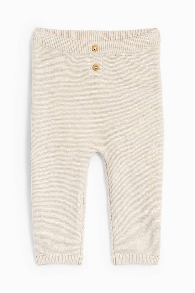 Baby Mädchen - Blümchen - Baby-Outfit - 2 teilig - beige