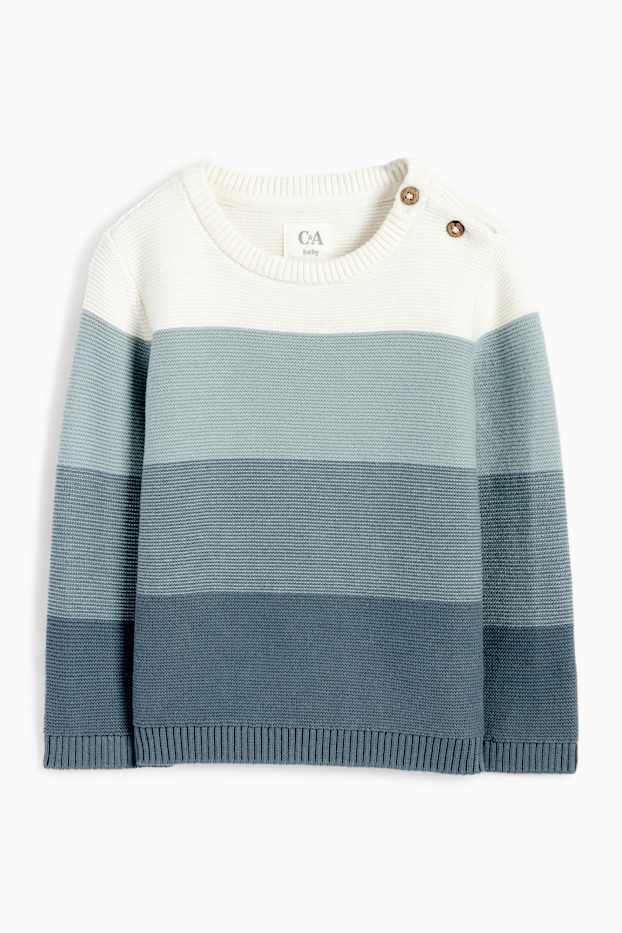 Baby Buben - Baby-Pullover - gestreift - türkis