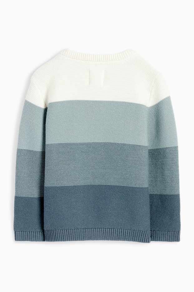 Baby Buben - Baby-Pullover - gestreift - türkis