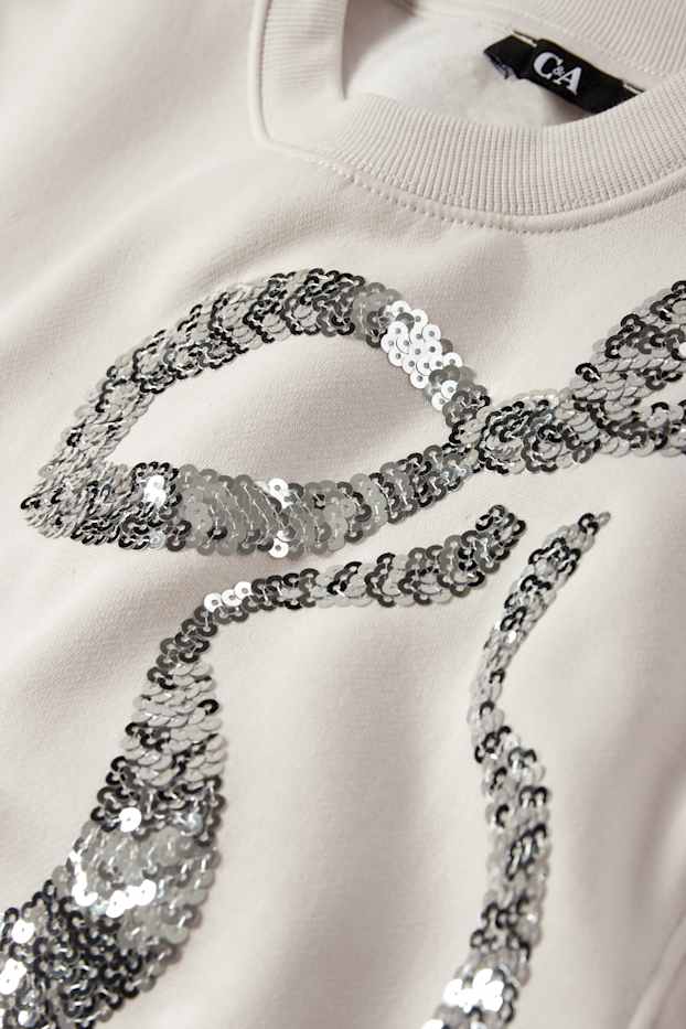 Femmes - Sweat - effet brillant - beige clair