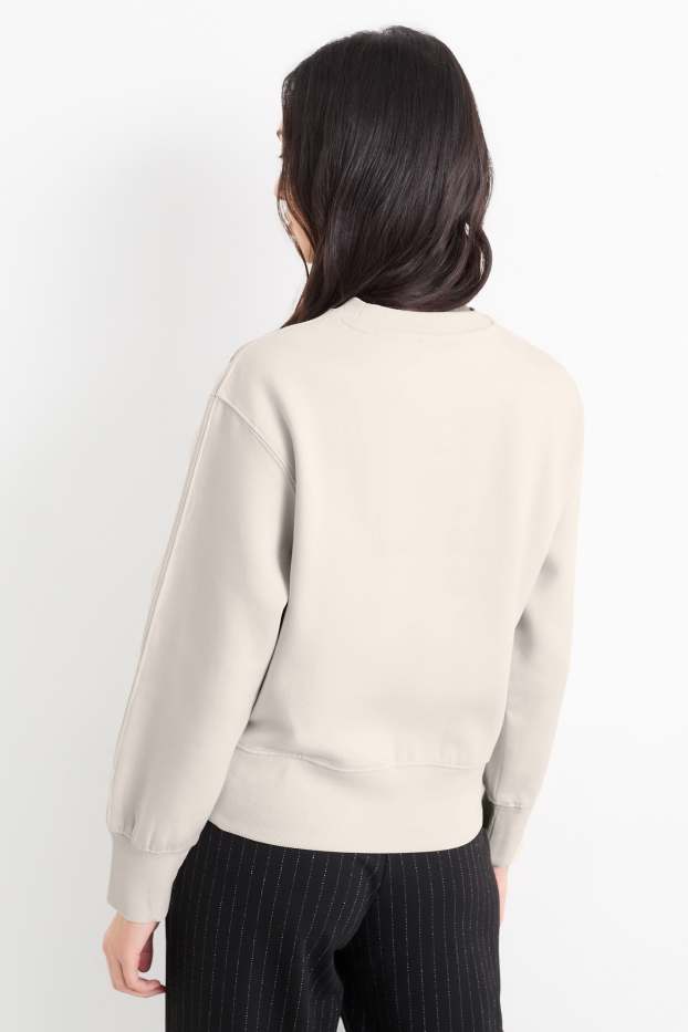 Femmes - Sweat - effet brillant - beige clair