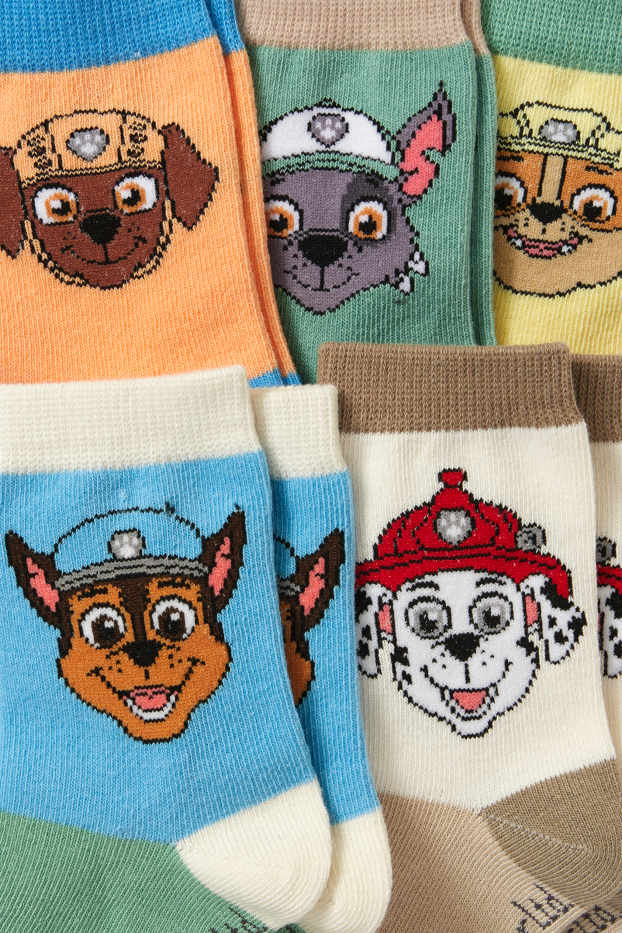 Kinder Buben - Multipack 5er - PAW Patrol - Chase - Socken mit Motiv - blau