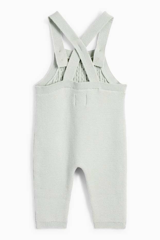 Baby Jungen - Baby-Strick-Latzhose - mintgrün
