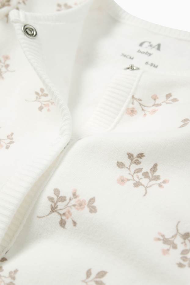 Baby Mädchen - Blümchen - Baby-Schlafanzug - weiß