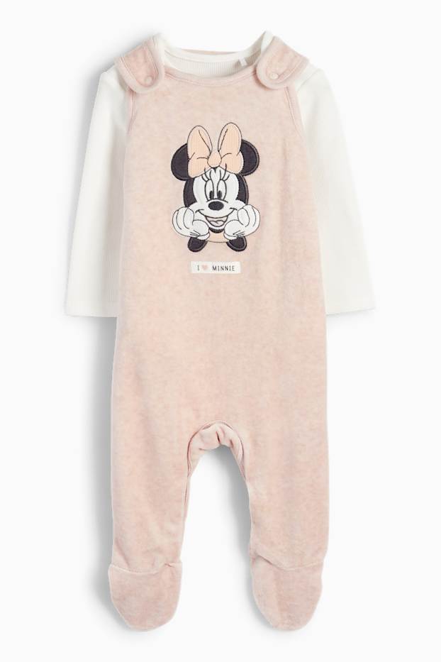 Baby Girls - Minnie Mouse - romper set - 2 piece - rose