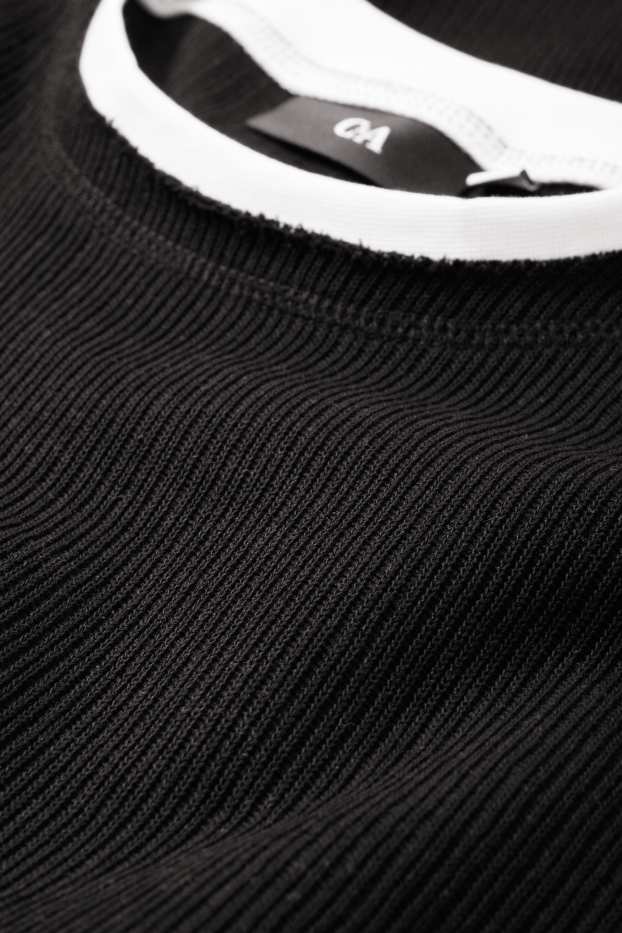 Men - Sweatshirt - 2-in-1 look - black