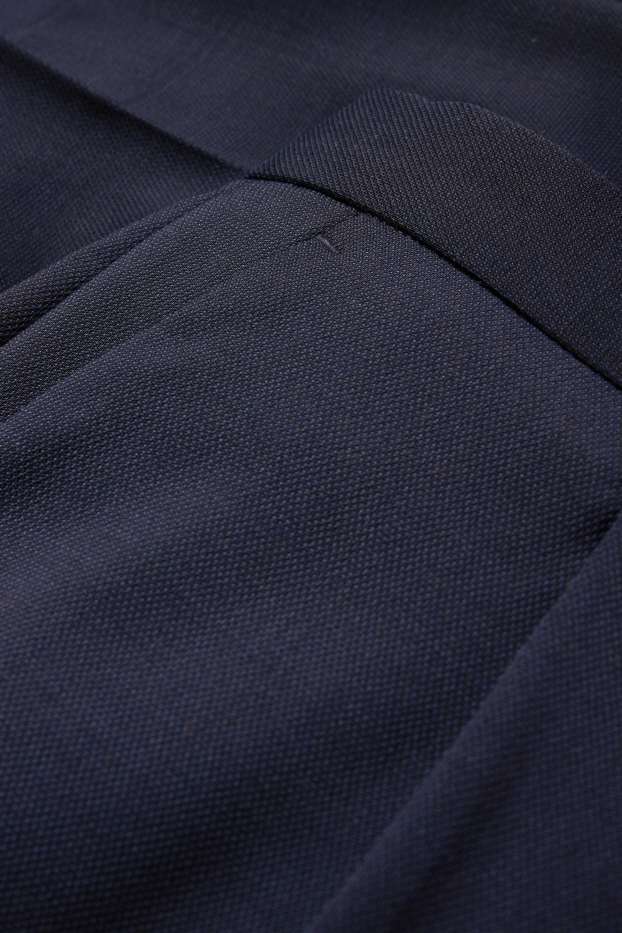 Bărbați - Pantaloni modulari din lână pură - regular fit - albastru închis