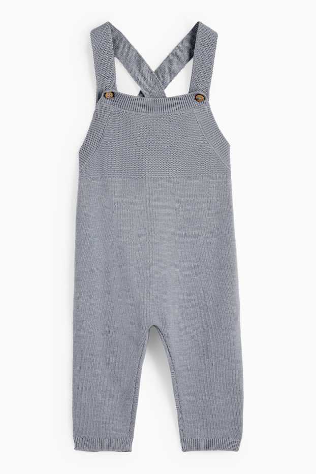 Baby Jungen - Baby-Outfit - 2 teilig - blau / weiss