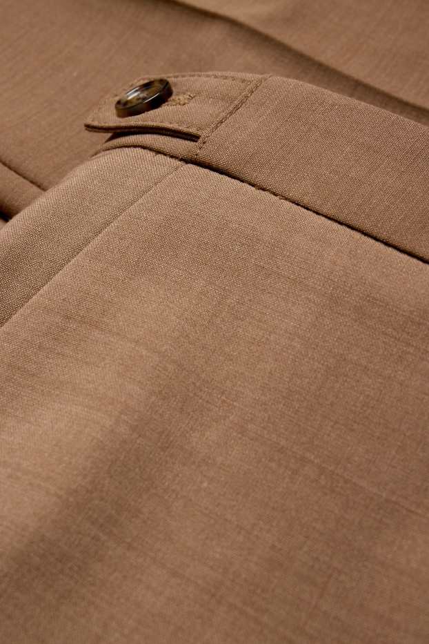 Home - Pantalons combinables - regular fit - Flex - mescla de llana verge - marró