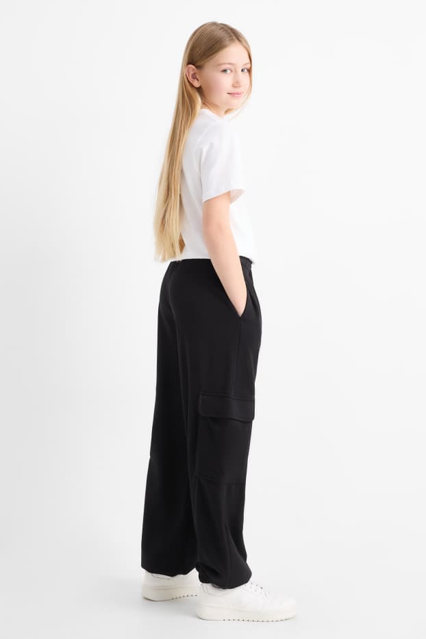 Enfants filles - Pantalon de jogging cargo - noir